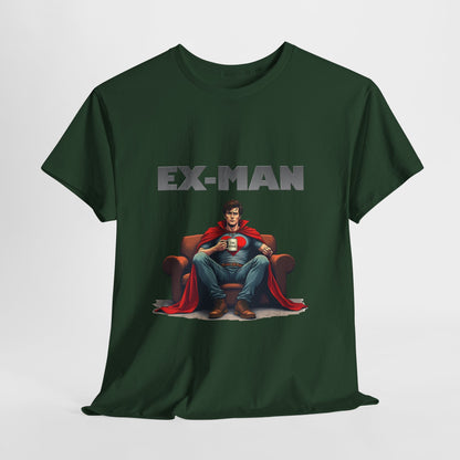EX-MAN - Funny Superhero Breakup Parody T-Shirt | Heartbroken Comic Antihero Tee for Marvel Fans