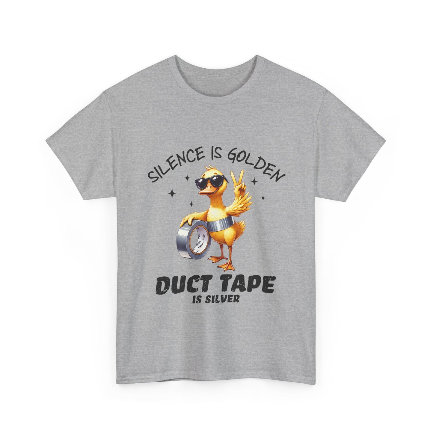 Silence Is Golden Duct Tape T-Shirt - Funny Duck Tee