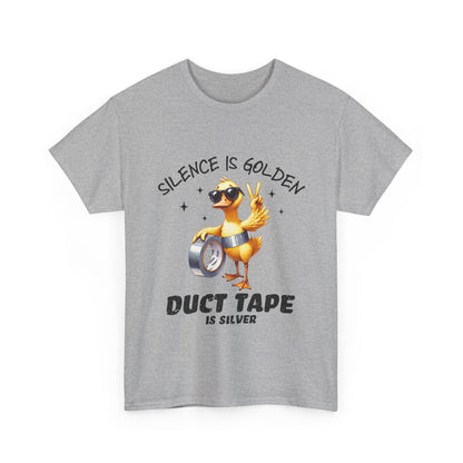Silence Is Golden Duct Tape T-Shirt - Funny Duck Tee