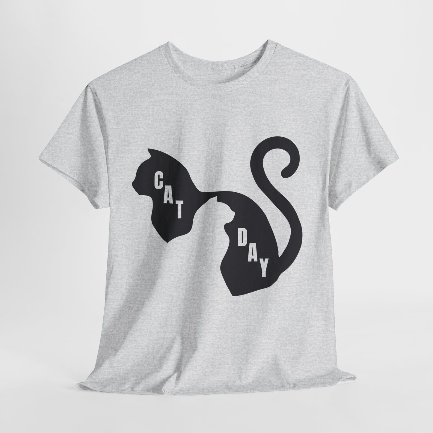Cat Day Minimalist Black Cat Silhouette T-Shirt