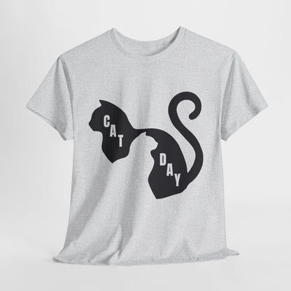 Cat Day Minimalist Black Cat Silhouette T-Shirt