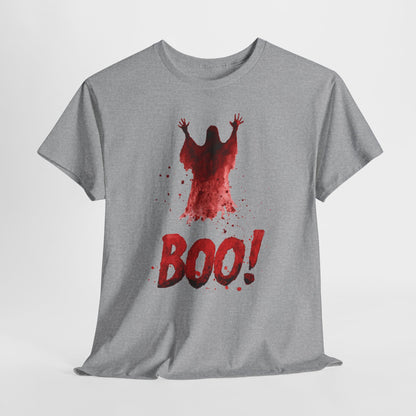 Boo Ghost Halloween T-Shirt - Red Spirit Blood Splatter Horror Tee
