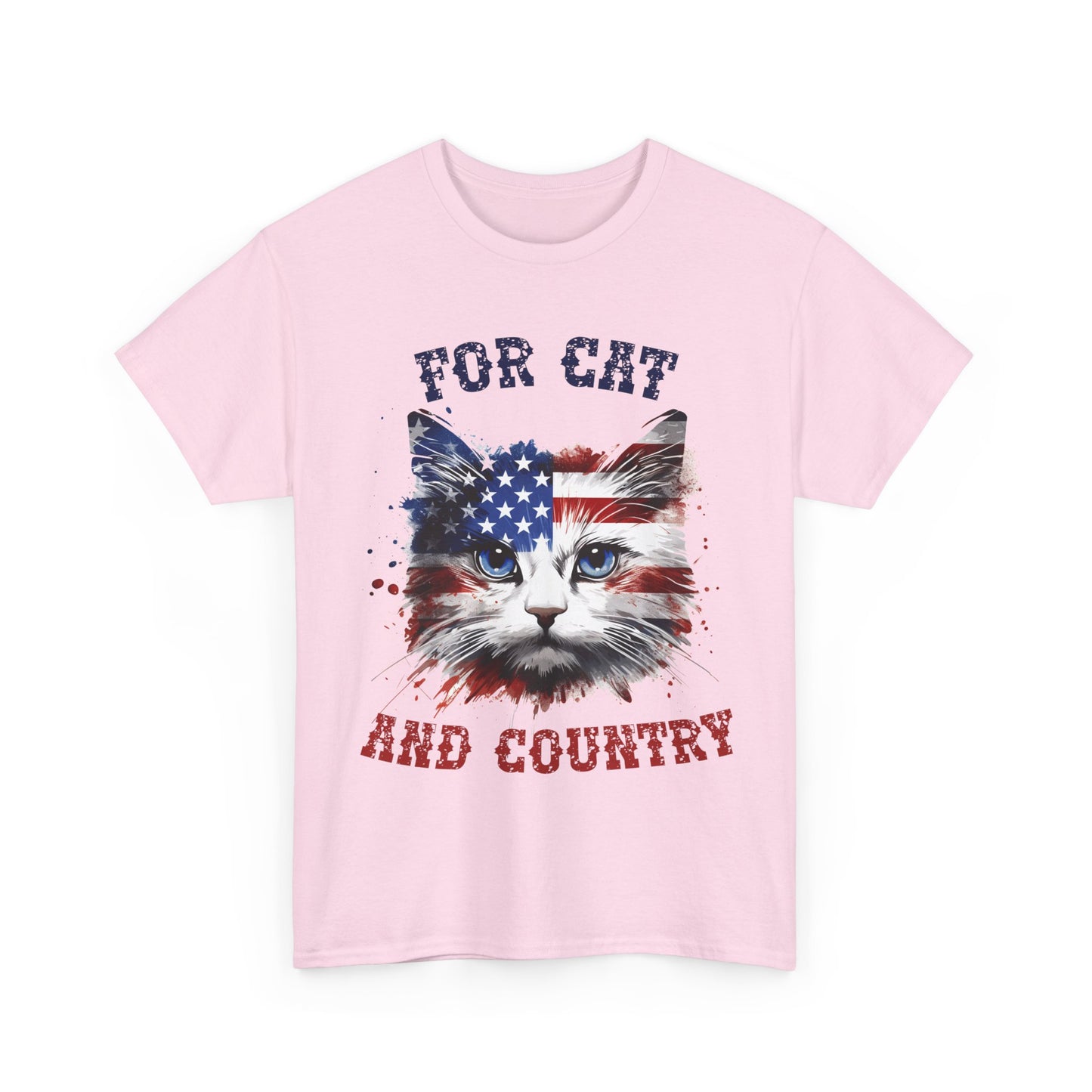 For Cat and Country Shirt - Patriotic USA Flag Cat Tee