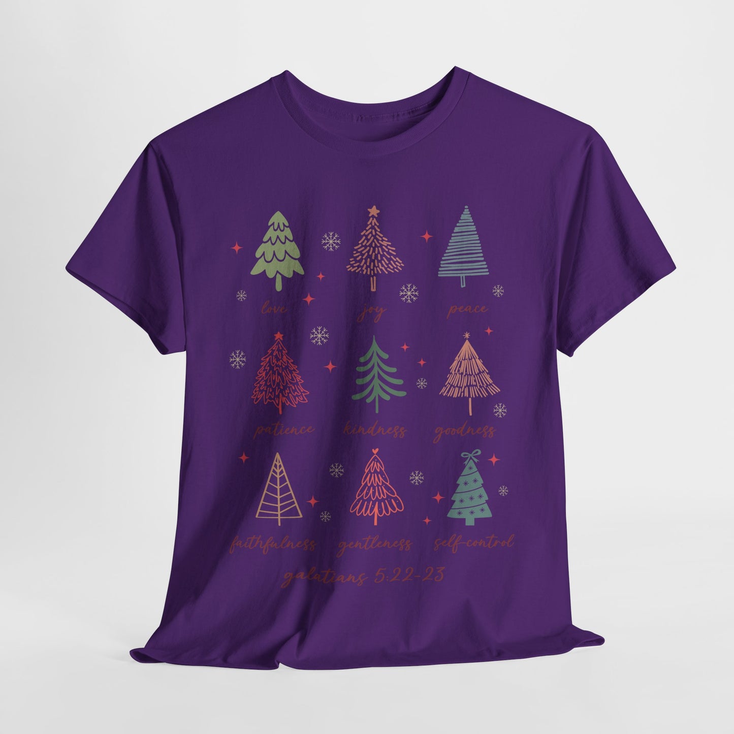 Fruits of the Spirit Christmas T-Shirt - Galatians 5:22-23 Faith Tee