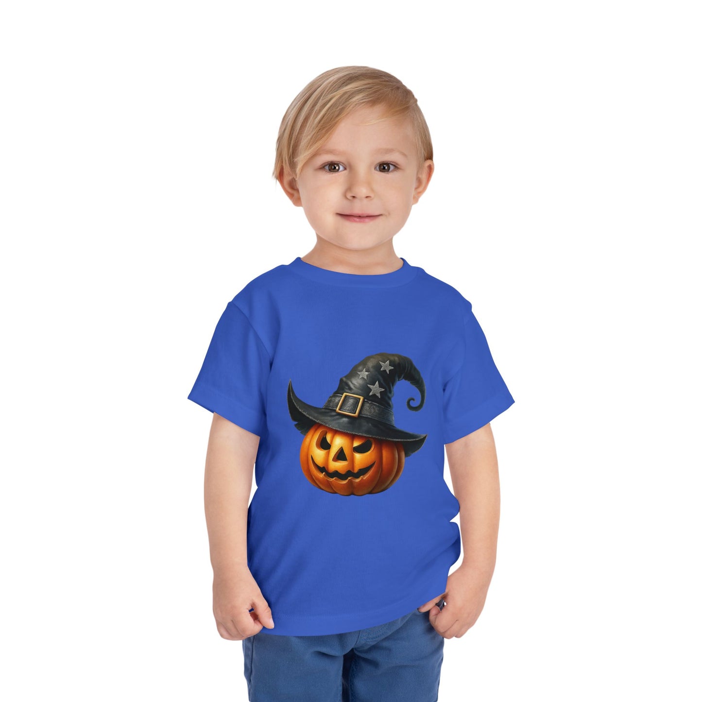 Witch Hat Pumpkin Kids T-Shirt - Smiling Jack O' Lantern Toddler Tee