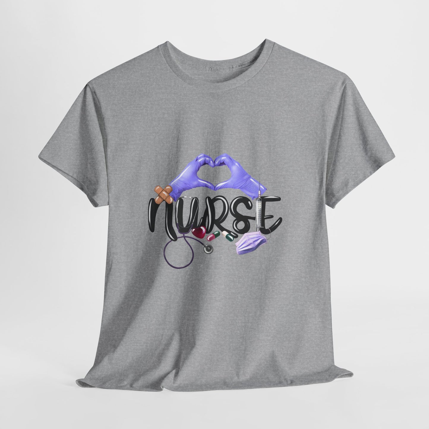 Nurse Heart Hands Shirt - Purple Gloves Love Nurse Tee