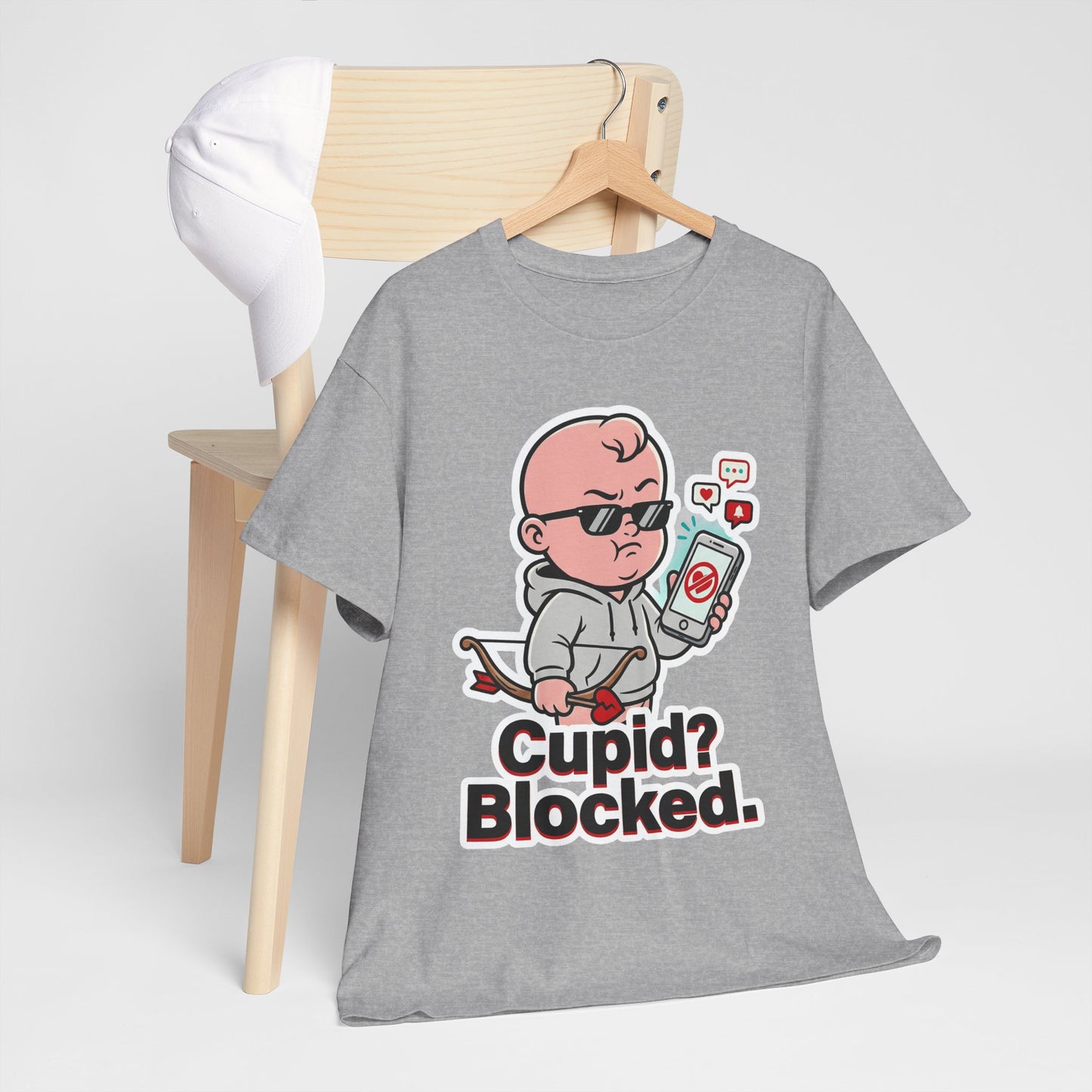 Cupid? Blocked. Shirt - Funny Anti Valentine Tee