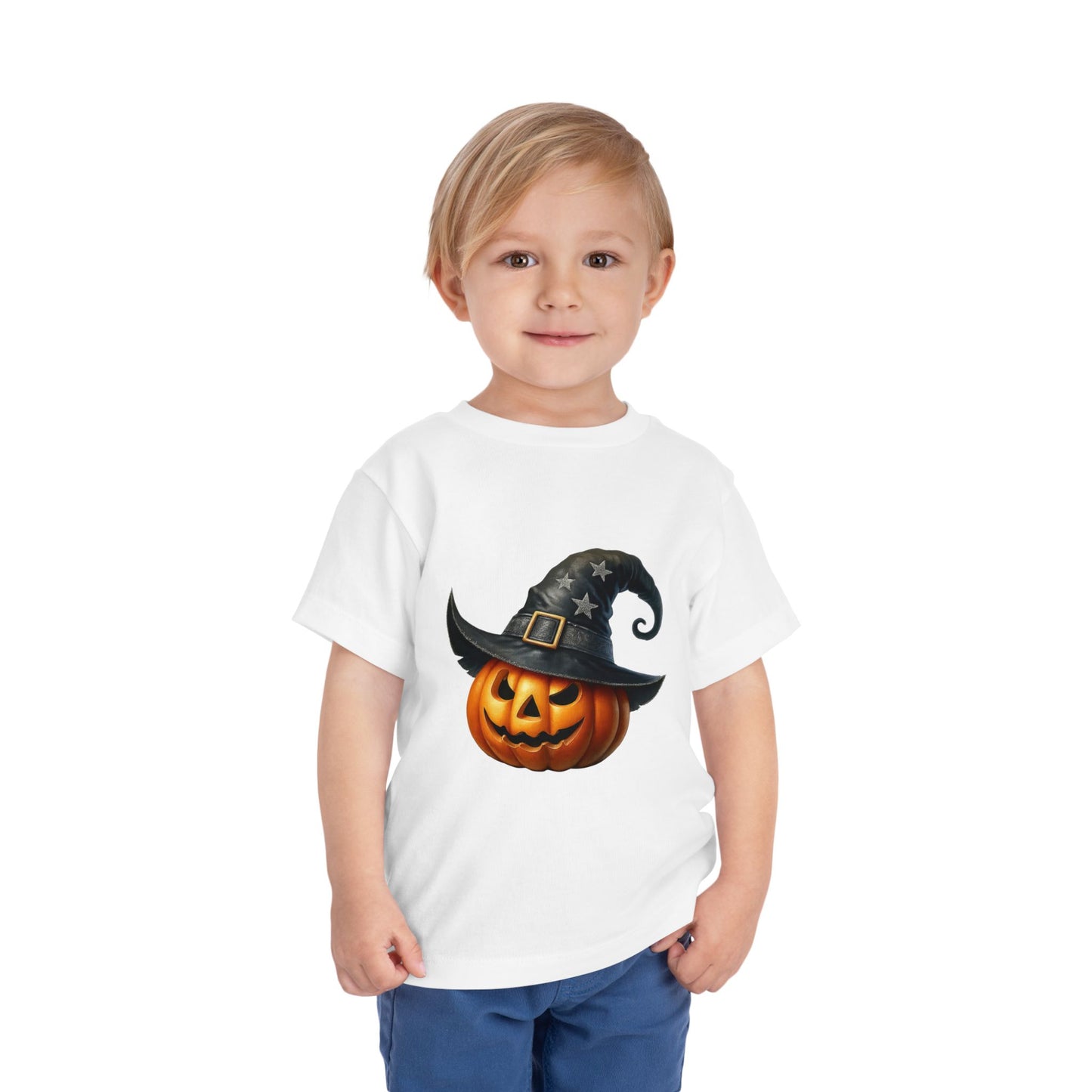 Witch Hat Pumpkin Kids T-Shirt - Smiling Jack O' Lantern Toddler Tee