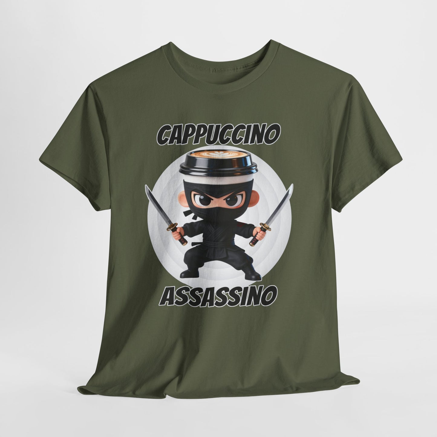 Cappuccino Assassino Shirt – Funny Coffee Ninja Tee for Caffeine Lovers