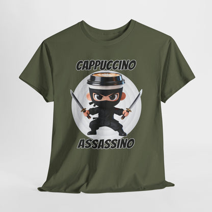 Cappuccino Assassino Shirt – Funny Coffee Ninja Tee for Caffeine Lovers