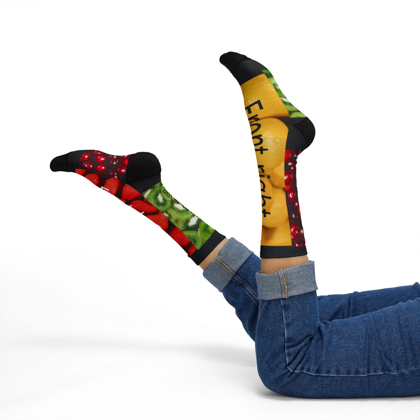 Personalisierte Socken mit Allover-Print, individuellem Namen oder Foto (Sublimationsdruck) – Geschenk