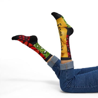 Personalisierte Socken mit Allover-Print, individuellem Namen oder Foto (Sublimationsdruck) – Geschenk