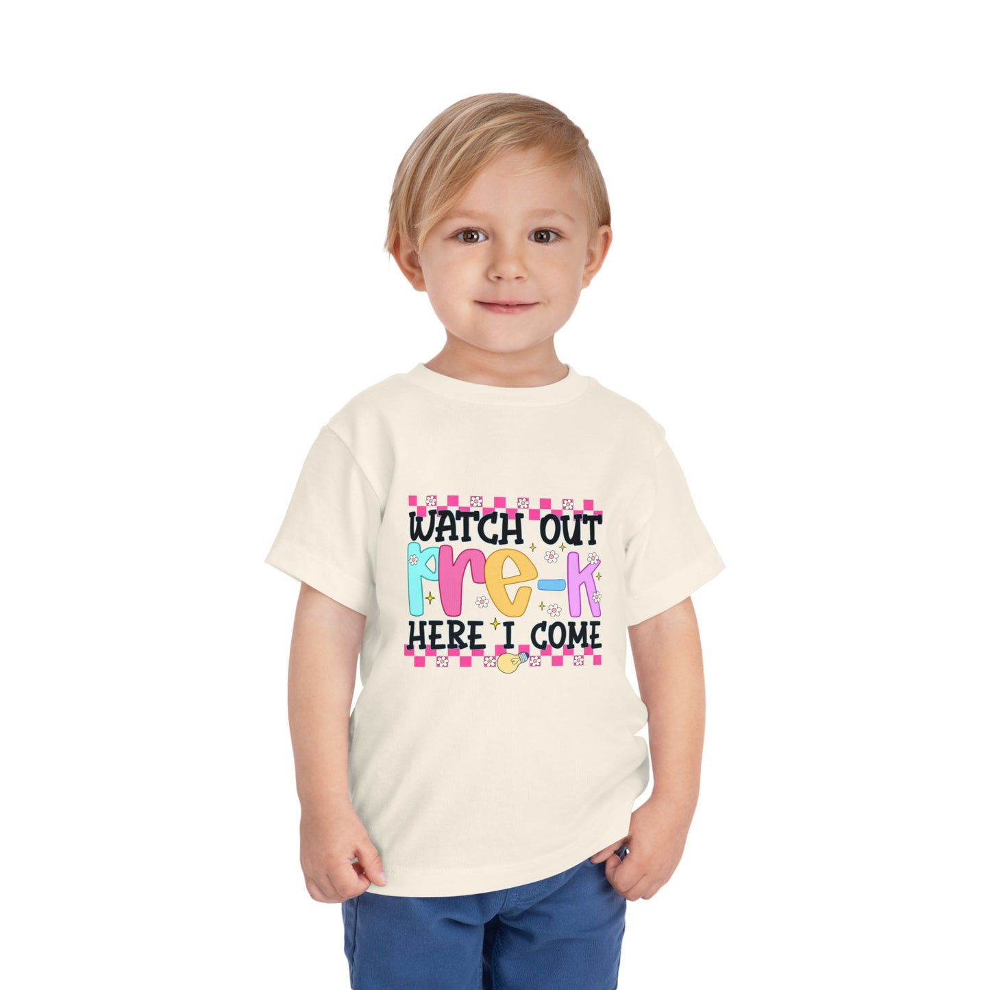 Watch Out Pre-K Shirt - Cute Toddler Back to School Tee, Preschool Here I Come Shirt for Kids, Colorful First Day of Pre-K Outfit