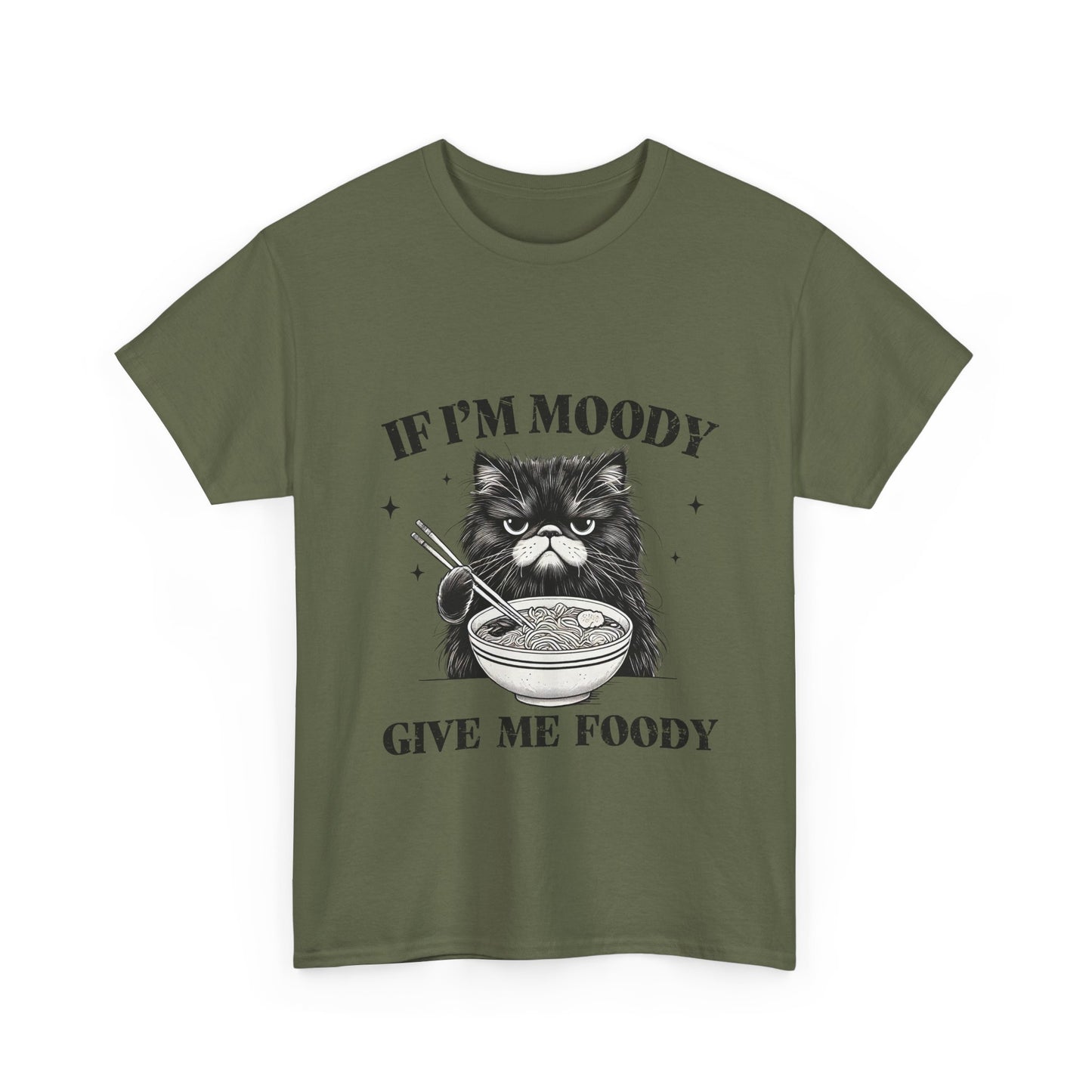 Grumpy Ramen Cat T-Shirt - Moody Kitty Noodles Tee