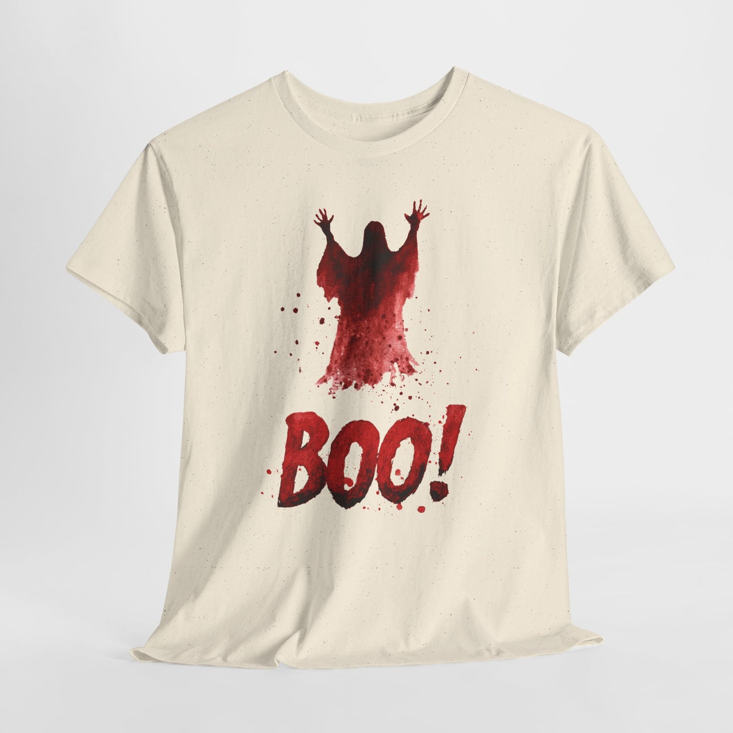 Boo Ghost Halloween T-Shirt - Red Spirit Blood Splatter Horror Tee