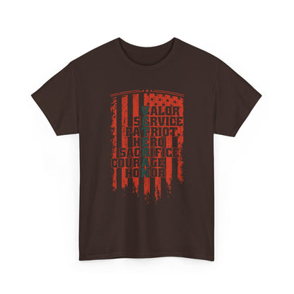 Veteran Word Art T-Shirt - Military Acronym Flag Tee