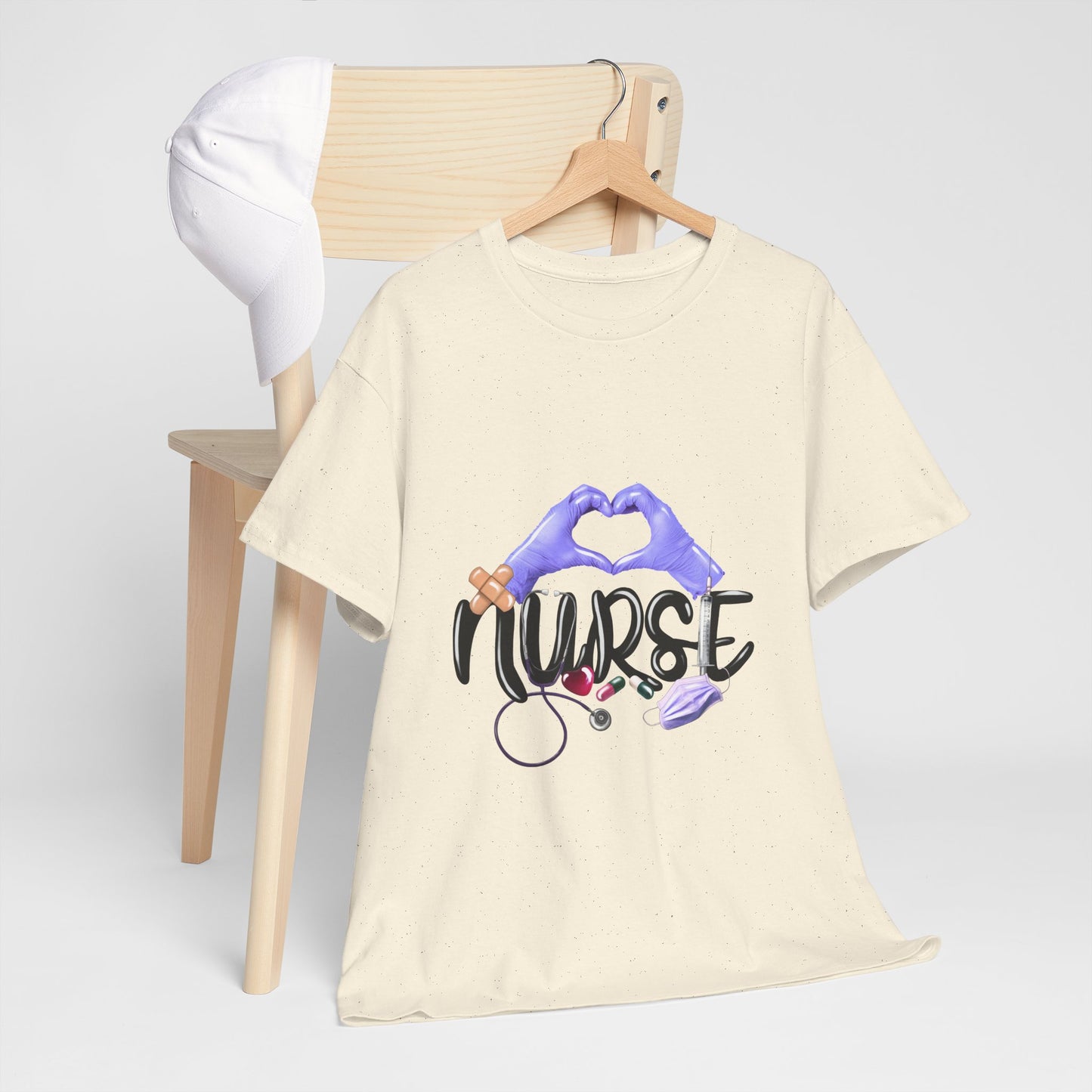 Nurse Heart Hands Shirt - Purple Gloves Love Nurse Tee