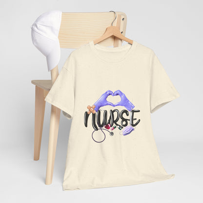 Nurse Heart Hands Shirt - Purple Gloves Love Nurse Tee