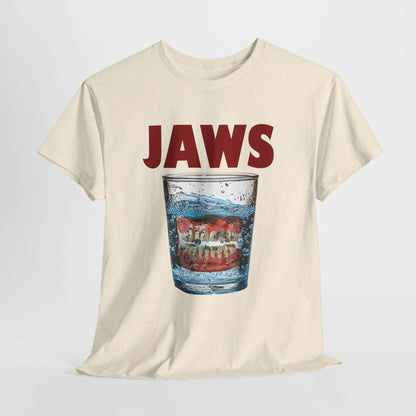JAWS Parody - Funny Denture in Water Glass T-Shirt for Movie & Humor Fans