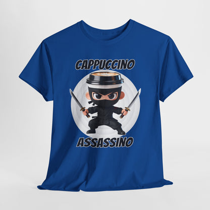 Cappuccino Assassino Shirt – Funny Coffee Ninja Tee for Caffeine Lovers