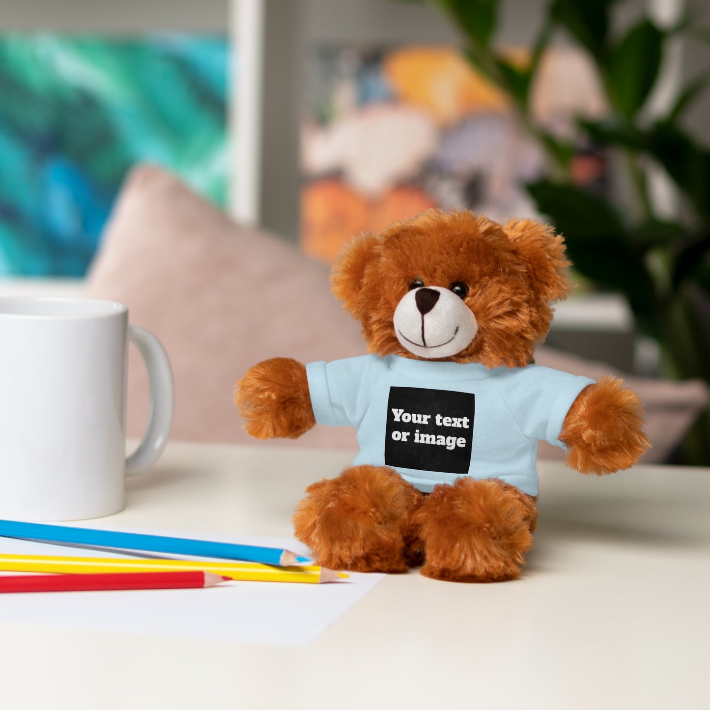 Personalisiertes Plüschtier mit individuellem T-Shirt – Einzigartiges Geschenk mit Namen oder Foto