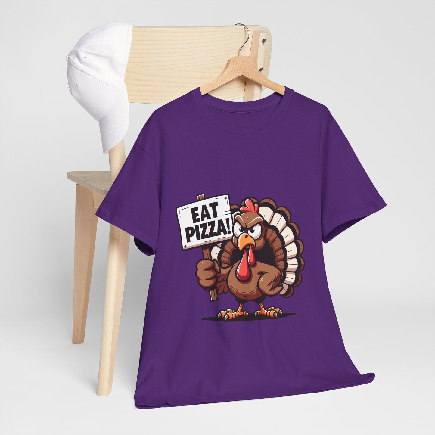 Eat Pizza Turkey T-Shirt - Funny Thanksgiving Anti-Turkey Pizza Lover Tee