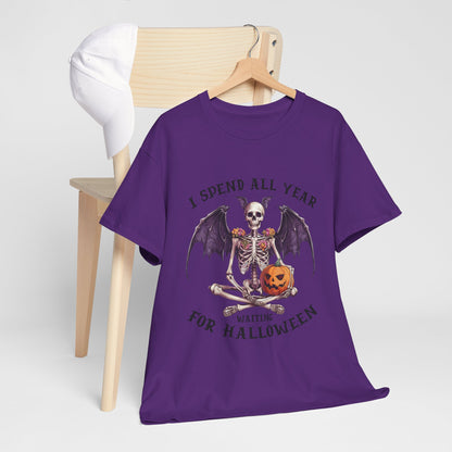 Koszulka z nietoperzowym szkieletem i dynią – gotycka koszulka na Halloween z dynią Jack-o-Lantern, upiorny prezent na święta dla kobiet i mężczyzn