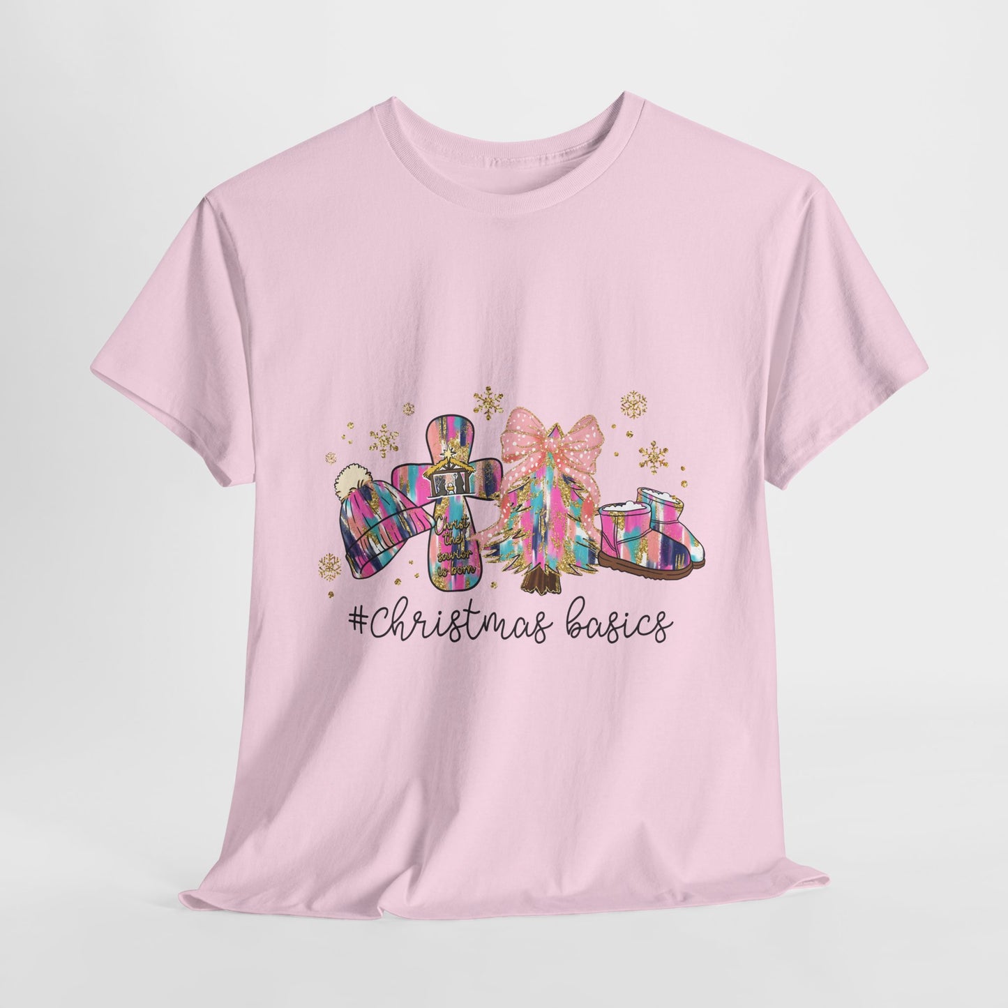 Christ the Savior Is Born T-Shirt - Pastel Nativity Cross Christmas Tee
