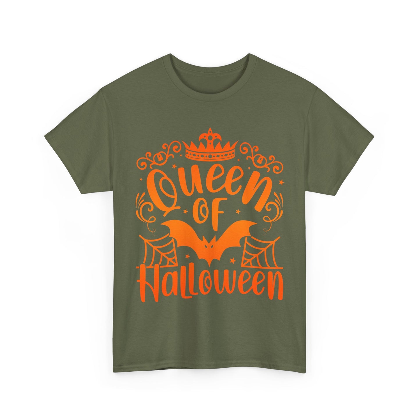 Queen of Halloween T-Shirt - Gothic Spider Web Crown Tee