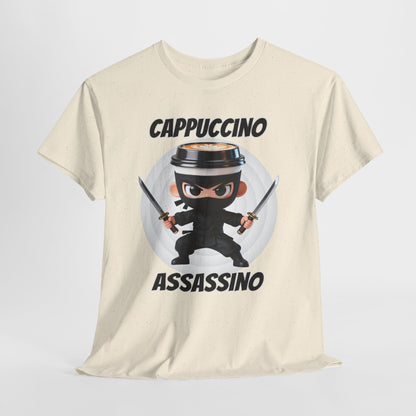 Cappuccino Assassino Shirt – Funny Coffee Ninja Tee for Caffeine Lovers