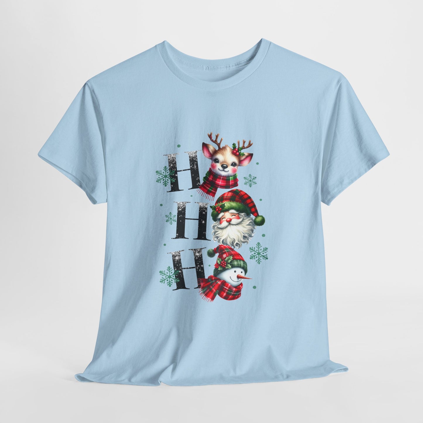 Ho Ho Ho Christmas Shirt - Cute Reindeer, Santa & Snowman Tee