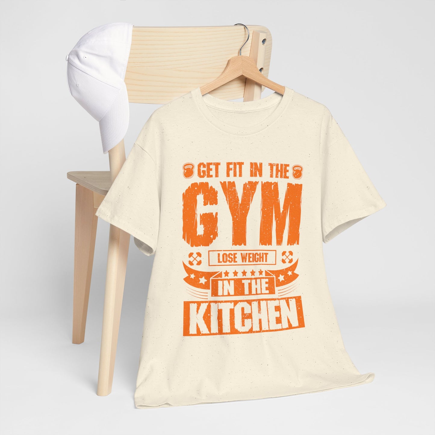 Get Fit in the Gym Lose Weight in the Kitchen Shirt – Fitness Nutrition Tee