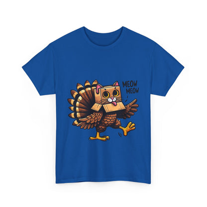 Funny Turkey Cat T-Shirt - Thanksgiving Meow Meow Cat Lover Tee