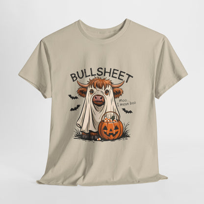 Funny Highland Cow Halloween T-Shirt - Ghost Costume Cow Tee