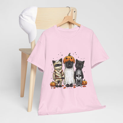 Black Cat Halloween Shirt - Mummy Ghost Skeleton Cats