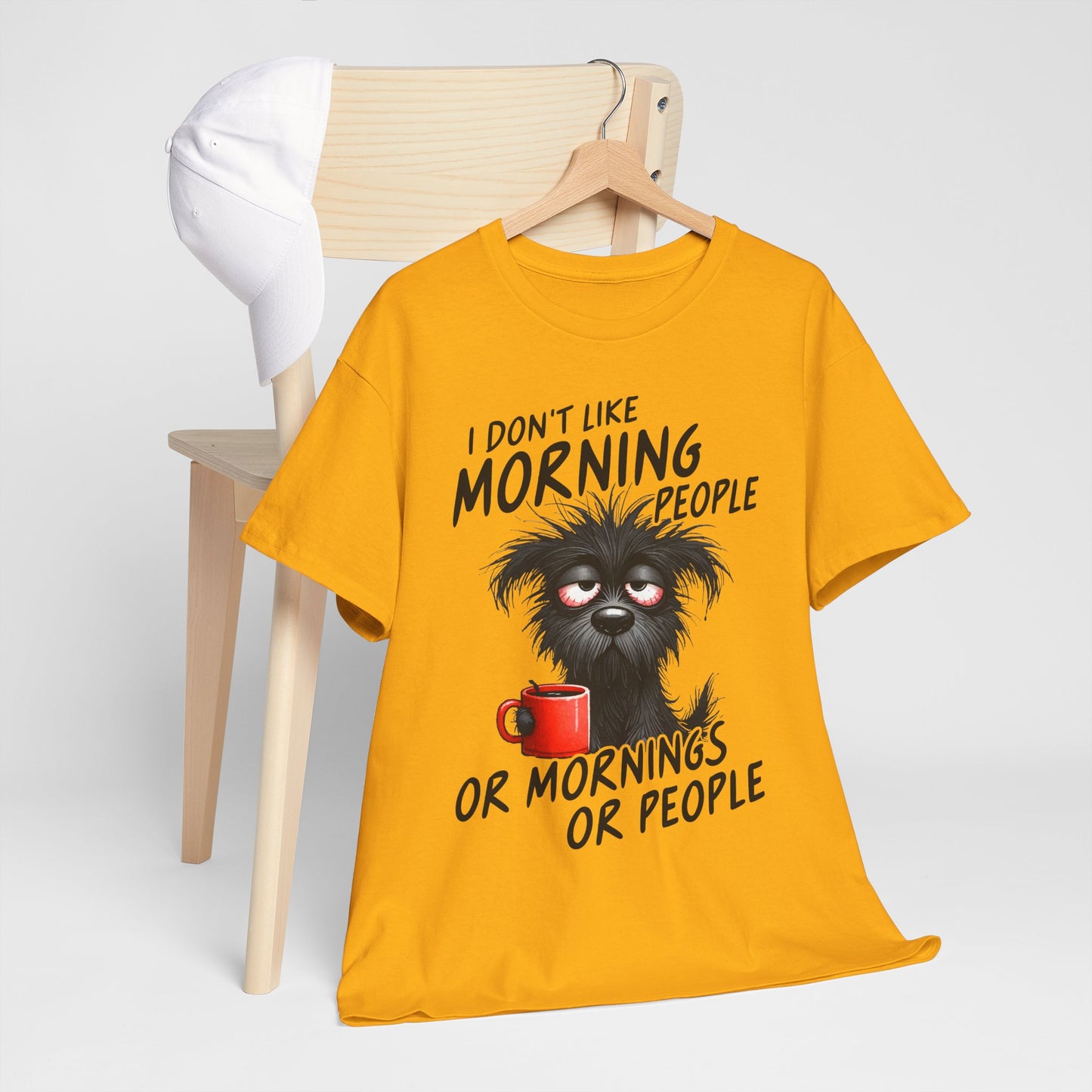 Grumpy Morning Dog T-Shirt - Funny Coffee Tee