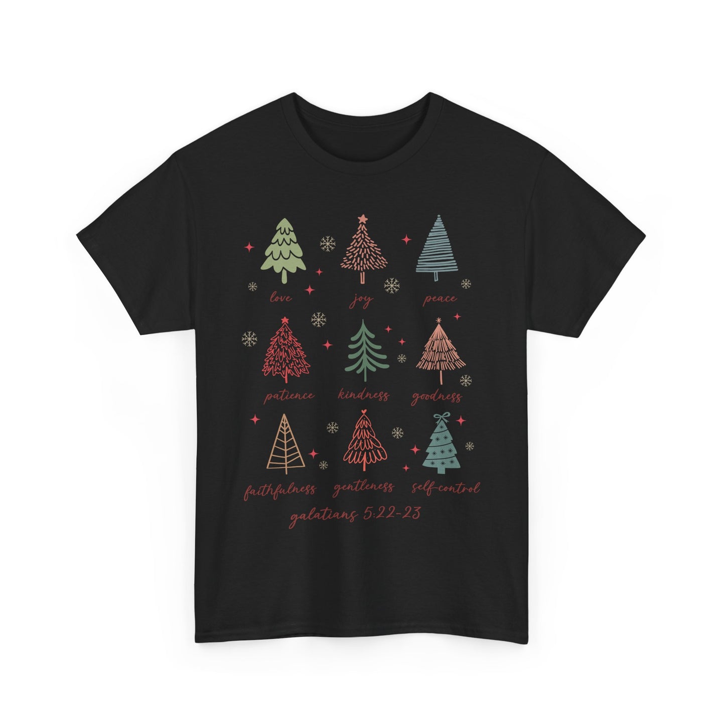 Fruits of the Spirit Christmas T-Shirt - Galatians 5:22-23 Faith Tee
