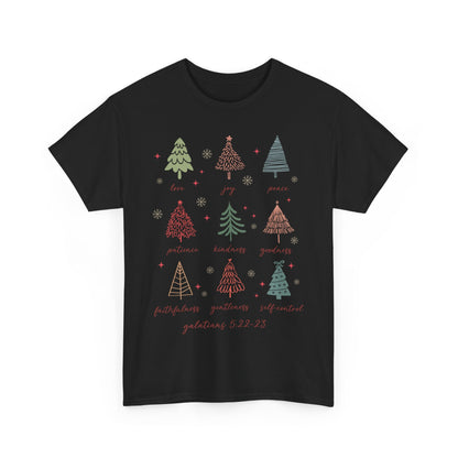 Fruits of the Spirit Christmas T-Shirt - Galatians 5:22-23 Faith Tee