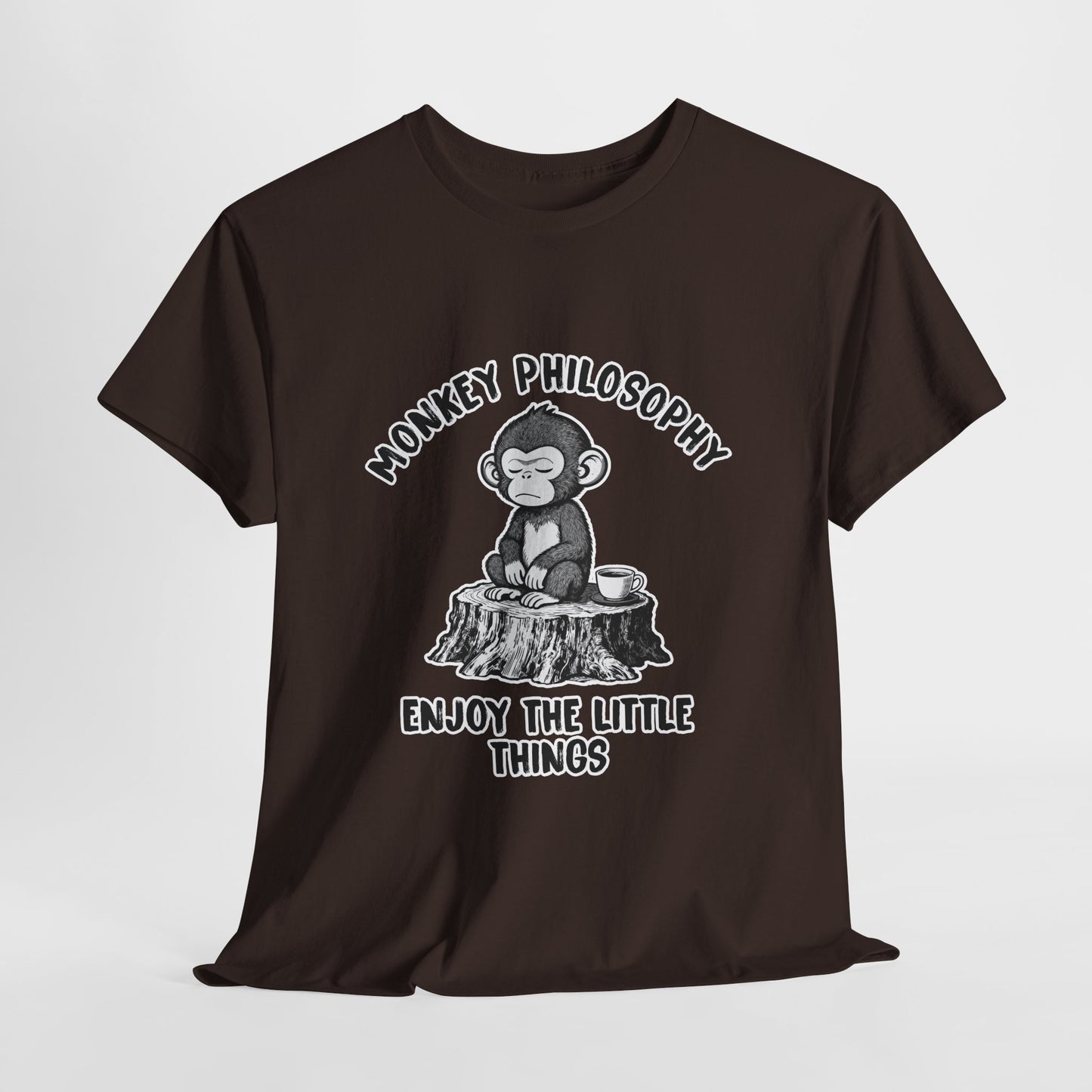 Monkey Philosophy Shirt – Peaceful Coffee Monkey Mindfulness Tee