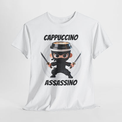 Cappuccino Assassino Shirt – Funny Coffee Ninja Tee for Caffeine Lovers