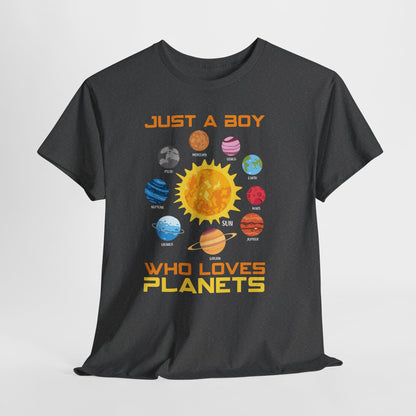 Just a Boy Who Loves Planets - Solar System Graphic Tee