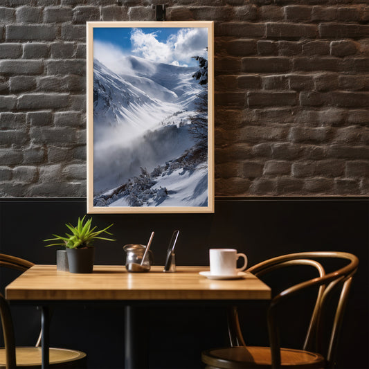 Alpine Snowstorm Wall Art Set - Misty Winter Mountains
