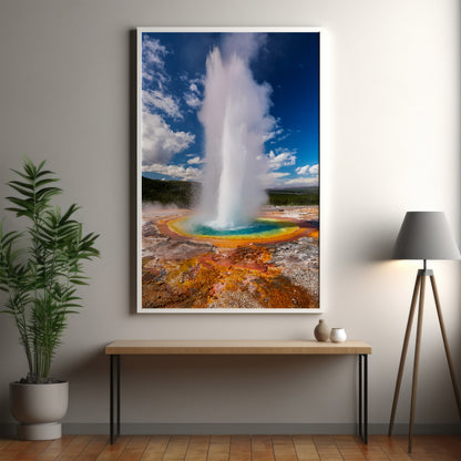 Geysir-Ausbruch-Wandkunst-Set – Türkisfarbene heiße Quellen