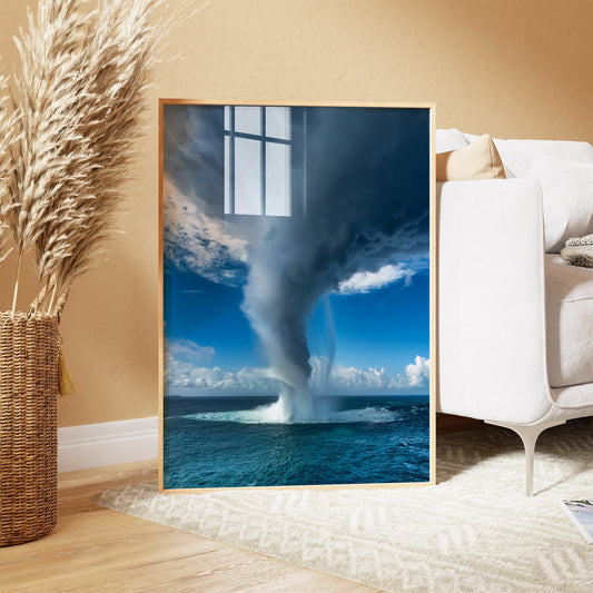 Waterspout Wall Art Set - Dramatic Sea Tornado
