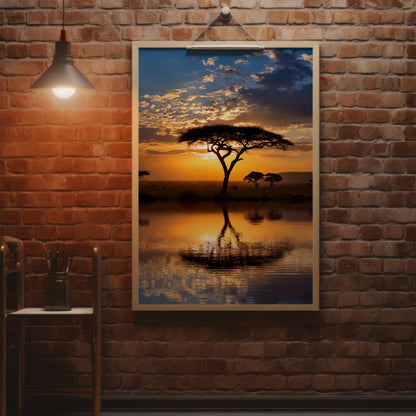 Masai Mara Sunset Wall Art Set - Acacia Safari Prints