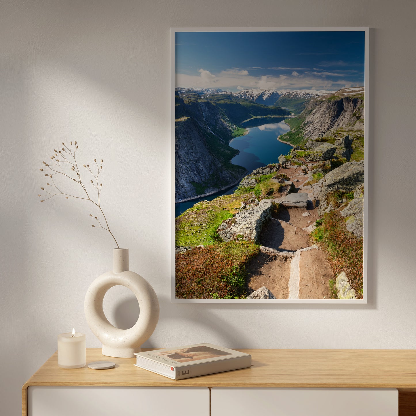 Norway Fjords Trail Photo – Cliff Path Landscape Wall Art
