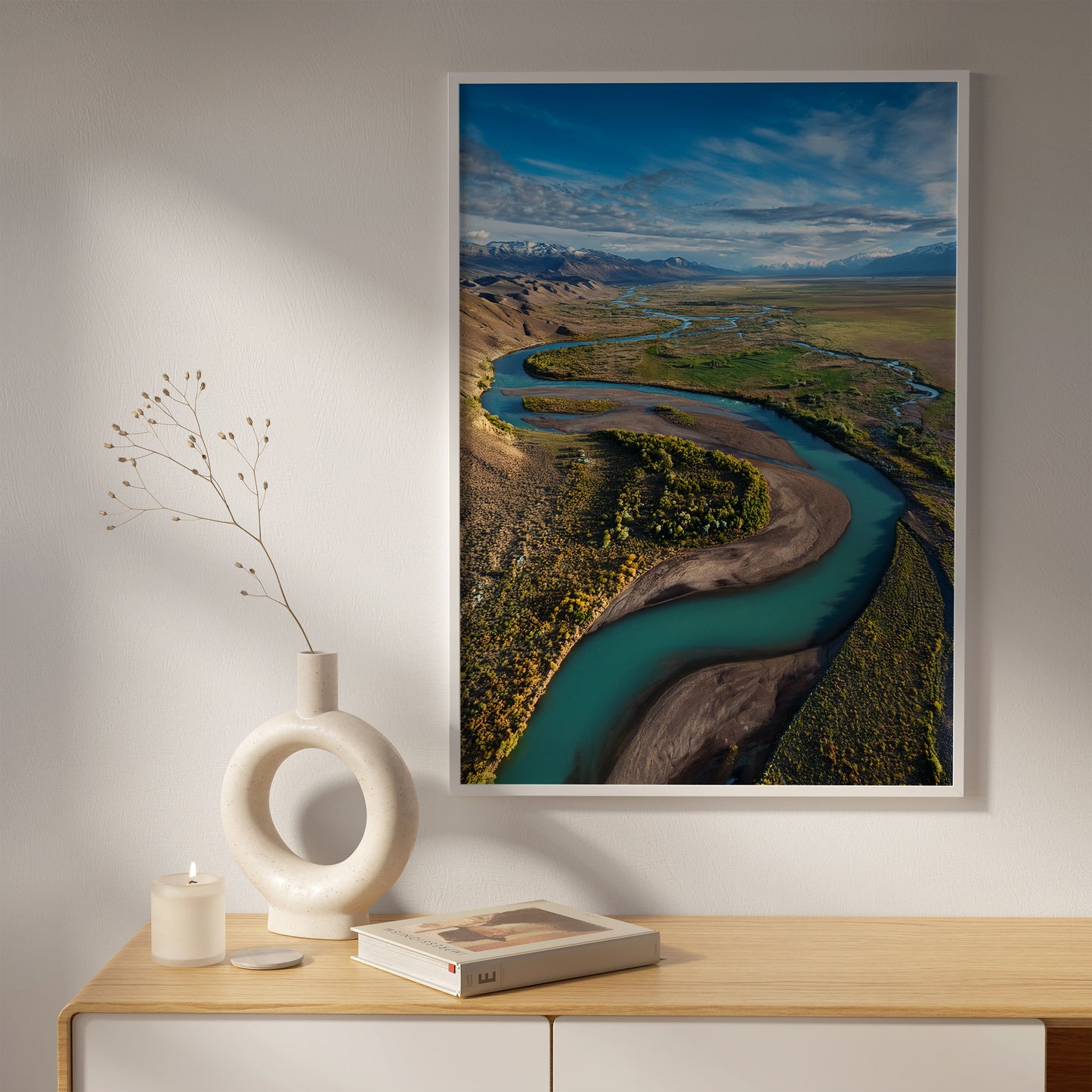 Turquoise River Wall Art Set - Aerial Mountain Valley