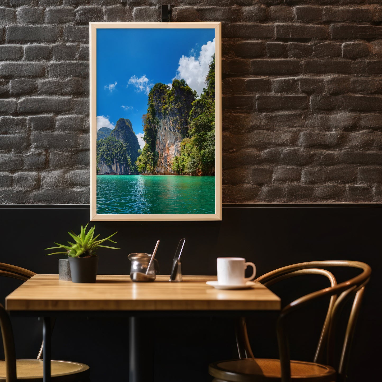 Khao Sok Wall Art Set - Emerald Lake & Limestone Cliffs