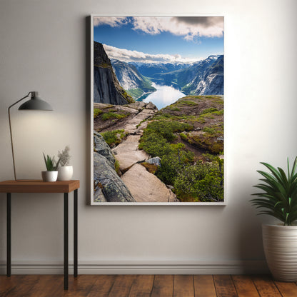 Norway Fjords Trail Photo – Cliff Path Landscape Wall Art