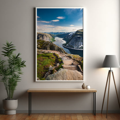 Norway Fjords Trail Photo – Cliff Path Landscape Wall Art